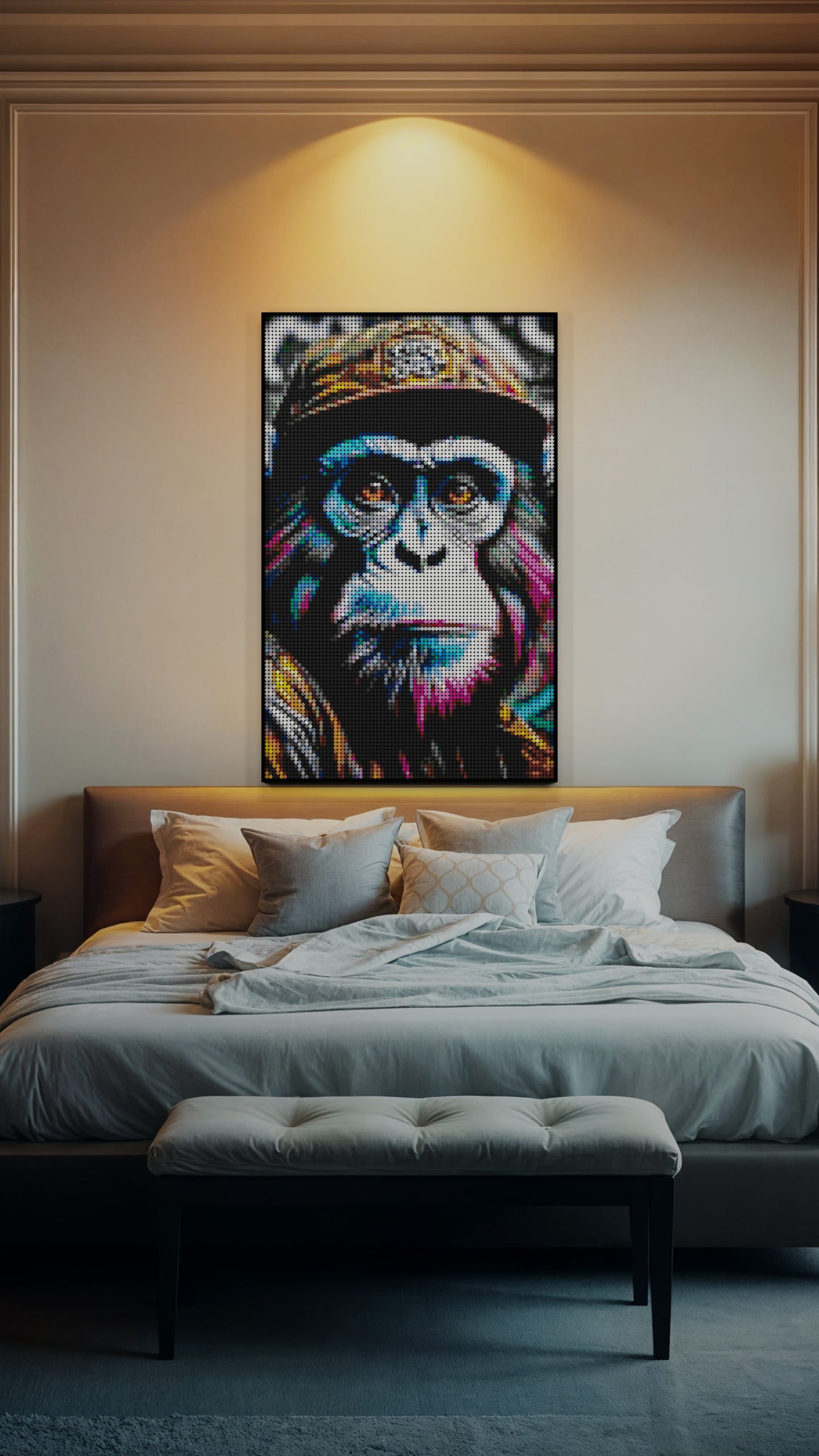 Ape Hop Movement LEGO® Style mosaic pixel art design for display